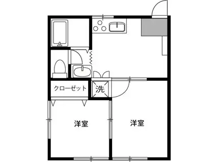 メゾンイグレック(2DK/2階)の間取り写真