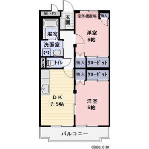 シュティエール(2DK/1階)の間取り写真