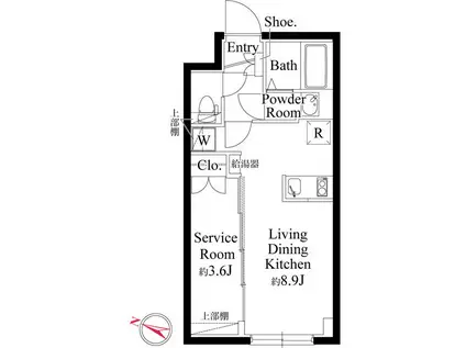 タスキSMART西大井(1LDK/1階)の間取り写真