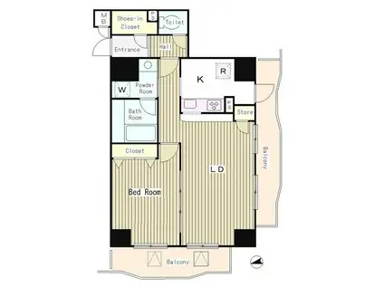 アルブル高輪(1LDK/11階)の間取り写真