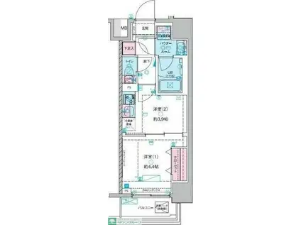 ジェノヴィア木場II(2K/4階)の間取り写真