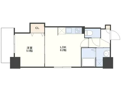 ESTELA桶屋町(1LDK/7階)の間取り写真
