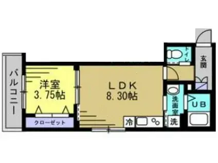 SUN HORIZON II(1LDK/1階)の間取り写真