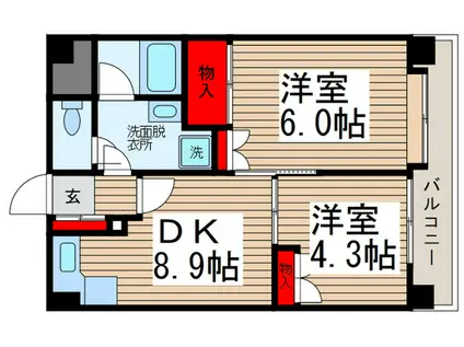 西川口朝日マンション(2DK/4階)の間取り写真
