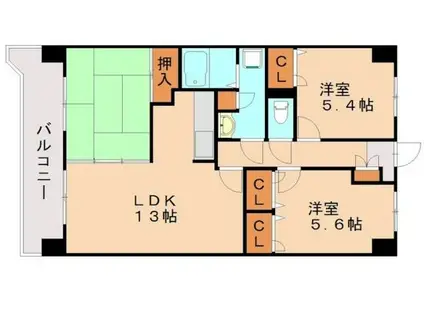 サンリバー博多南II(3LDK/5階)の間取り写真