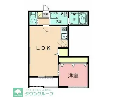 リヒト根岸(1LDK/2階)の間取り写真