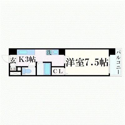 リアライズ岐阜駅前(1K/2階)の間取り写真
