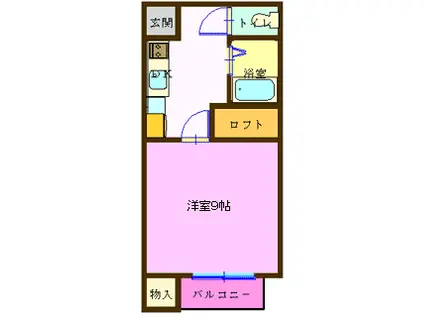 アンジェリックD(1K/1階)の間取り写真