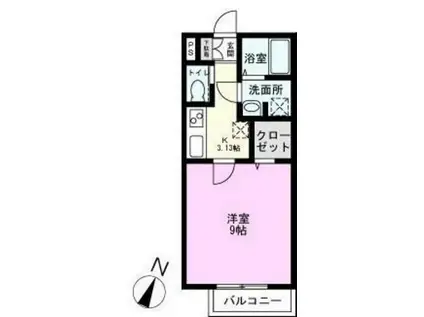 ソル・レヴェンテ北越谷(1K/1階)の間取り写真