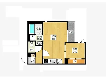 GRANDTIC LILY(1LDK/1階)の間取り写真