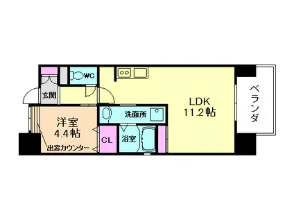 GLUCKMAISON/S-EBI (1LDK/6階)の間取り写真
