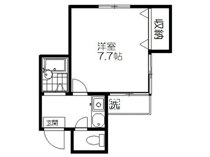 エルムハイツ(1K/2階)の間取り写真