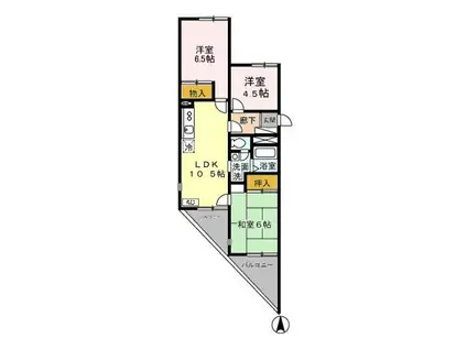 ヴューラーみつわ台 ABCD B202(3LDK/2階)の間取り写真