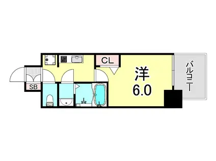 フォーリアライズ難波リアン(1K/10階)の間取り写真