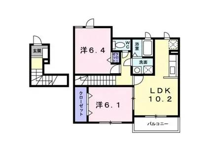 カレントハウス(2LDK/2階)の間取り写真