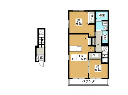 東急東横線 東白楽駅 徒歩11分 2階建 築13年(2LDK/2階)の間取り写真