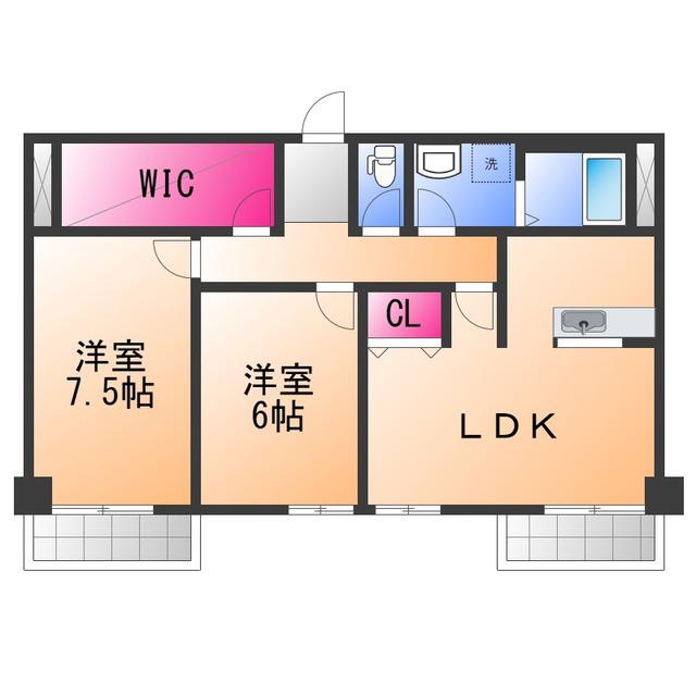 パインリーフ和泉(2SLDK/5階)の間取り写真