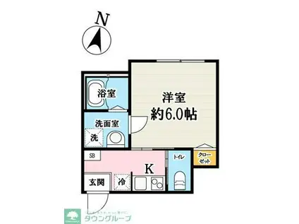 ノガワテラス(1K/3階)の間取り写真