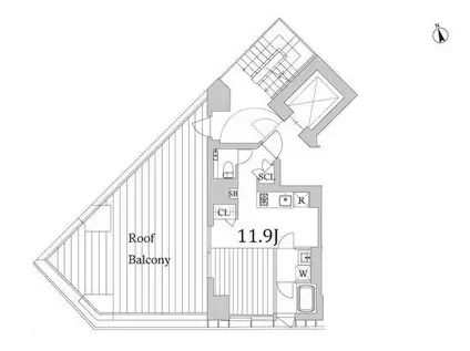 GRANDUO上馬(ワンルーム/4階)の間取り写真