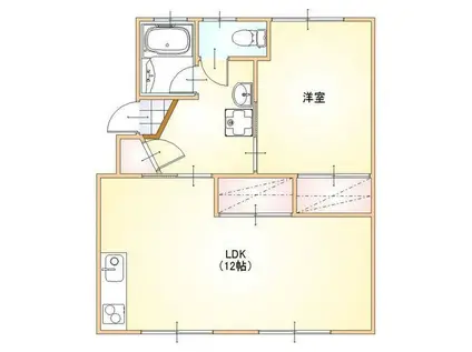 ハイツモチヅキ(1LDK/1階)の間取り写真