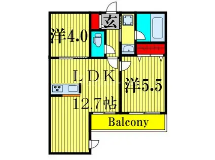 GRAND LUMIERE(2LDK/4階)の間取り写真