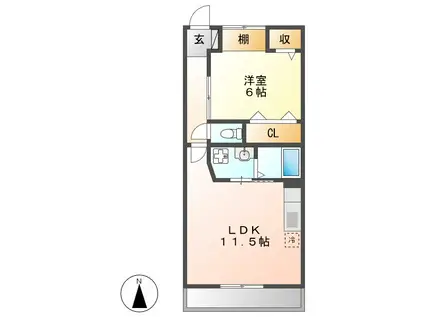 グラン・シャリオ(1LDK/2階)の間取り写真