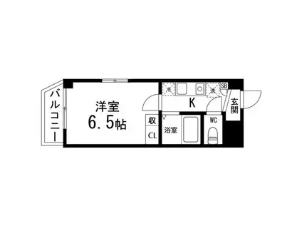 バースランド小松島(1K/2階)の間取り写真
