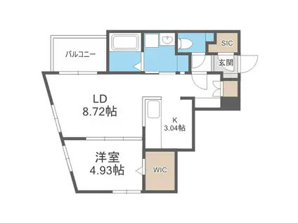 QUADOR CONTIGO平和(1LDK/4階)の間取り写真