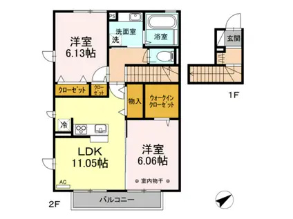 COLINAII(2LDK/2階)の間取り写真