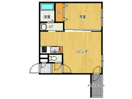 ヴィエルジュ北8条(1LDK/3階)の間取り写真