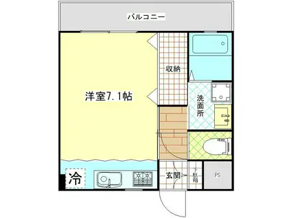 スカイベルハイツ(1K/3階)の間取り写真