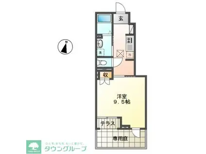 ペアリーフ(1K/1階)の間取り写真