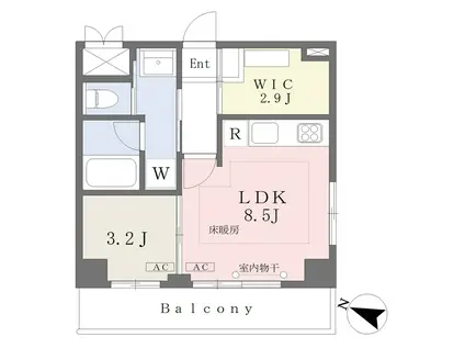 グリーンヒルズ南大塚(1LDK/5階)の間取り写真