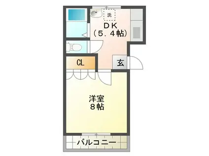 ハイツもみの木B(1DK/1階)の間取り写真