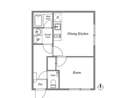 HJプレイス 神楽坂(1DK/2階)の間取り写真
