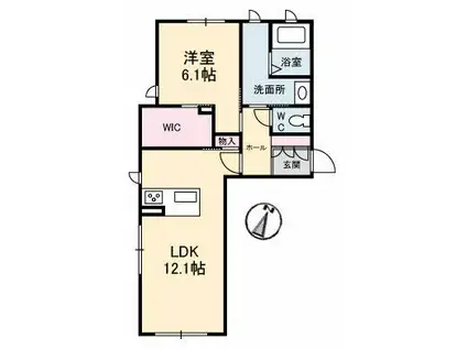 シャーメゾンINOUE(1LDK/1階)の間取り写真