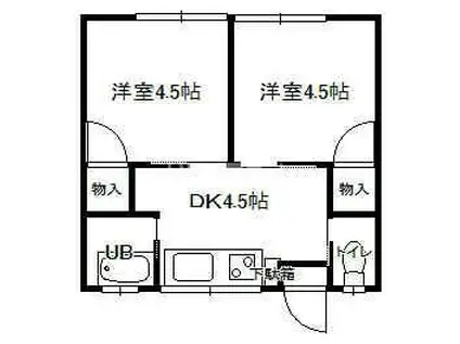 さくら荘(2DK/1階)の間取り写真