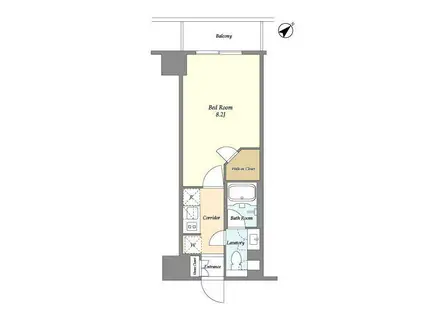 コンフォリア・リヴ碑文谷二丁目(1K/2階)の間取り写真