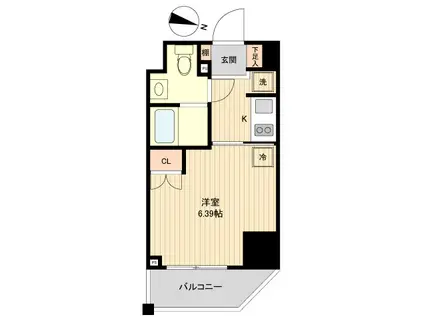 レノス新子安(1K/3階)の間取り写真