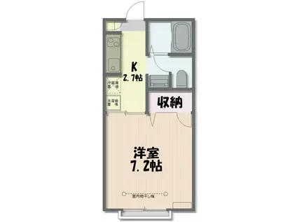 プレミール・マロン(1K/2階)の間取り写真