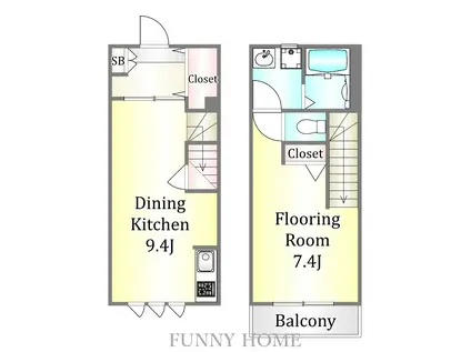 サン・イーリス(1DK/1階)の間取り写真