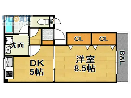 COMHOUSEI(1DK/3階)の間取り写真