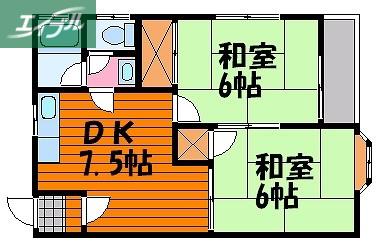 ルージー大森(2DK/1階)の間取り写真