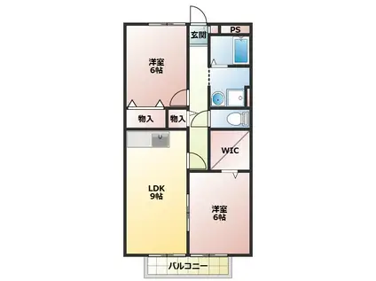 エトワール有明(2LDK/2階)の間取り写真