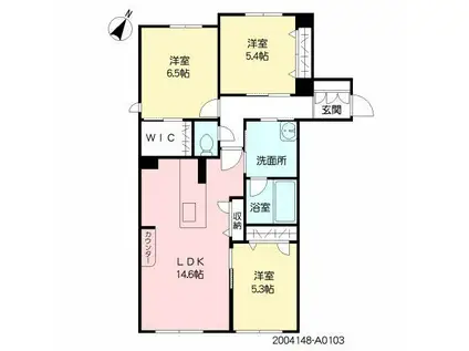 シャーメゾン カーサデルソル(3LDK/1階)の間取り写真