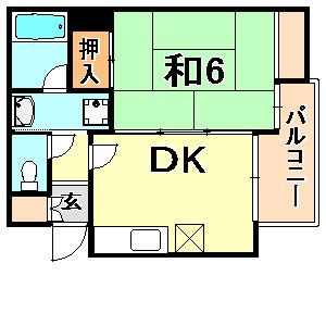 藤和シティホームズ神戸花隈(1DK/1階)の間取り写真