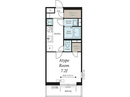 グレイス西八王子II(1K/2階)の間取り写真