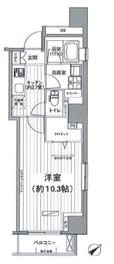 ベルテンポ赤坂(1K/7階)の間取り写真