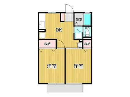 ひまわり館(2DK/2階)の間取り写真