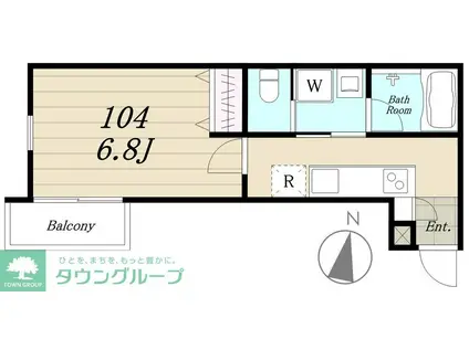 TWIN HOLTZ池上(1K/1階)の間取り写真